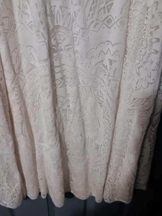 ONE WORLD Cream Sleeveless Lace Midi Dress - Picture 4 of 6